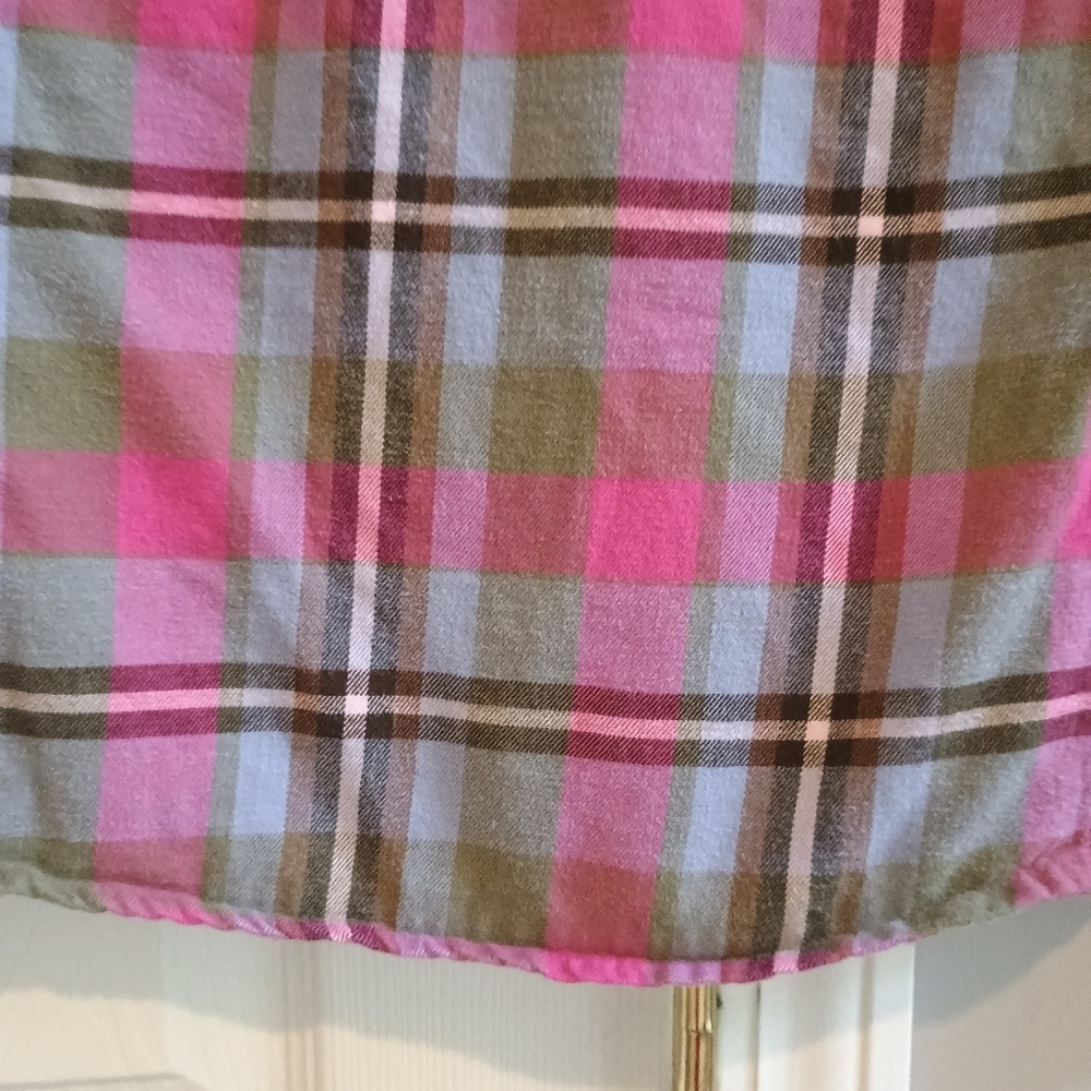 Carhartt Women’s Plaid Flannel Shirt Small Pink Green Double Pocket Outdoor Work - Picture 9 of 10